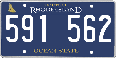 RI license plate 591562