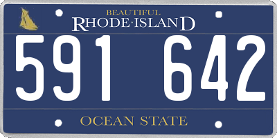 RI license plate 591642