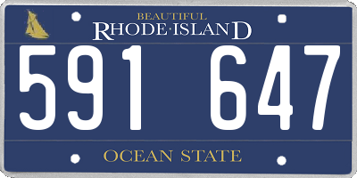 RI license plate 591647