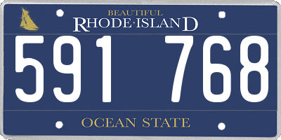 RI license plate 591768