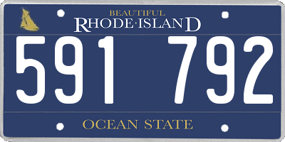 RI license plate 591792