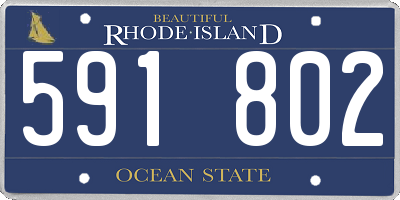 RI license plate 591802