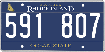 RI license plate 591807