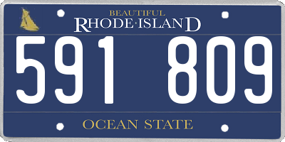 RI license plate 591809