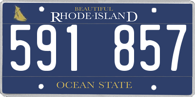 RI license plate 591857