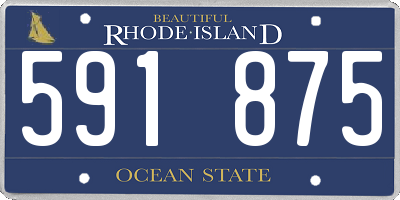 RI license plate 591875