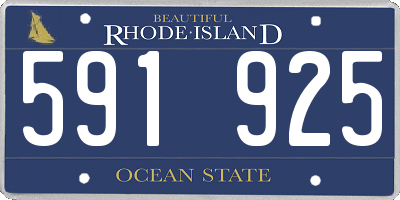 RI license plate 591925