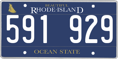 RI license plate 591929