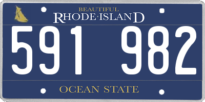 RI license plate 591982