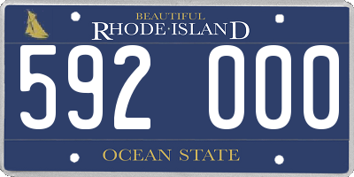RI license plate 592000