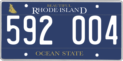 RI license plate 592004