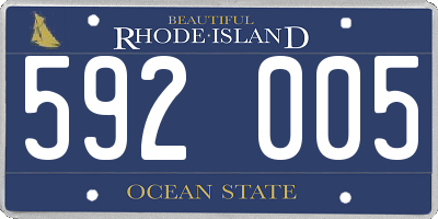 RI license plate 592005