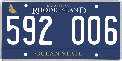 RI license plate 592006