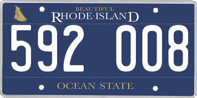 RI license plate 592008