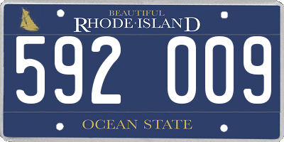 RI license plate 592009
