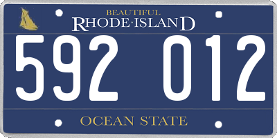 RI license plate 592012