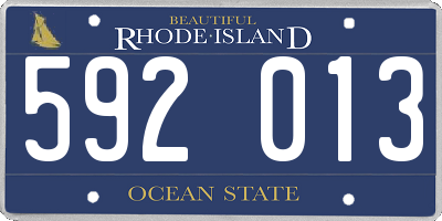 RI license plate 592013