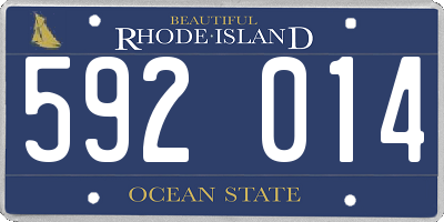 RI license plate 592014