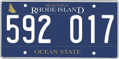 RI license plate 592017