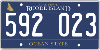RI license plate 592023