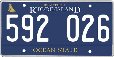 RI license plate 592026