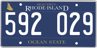 RI license plate 592029