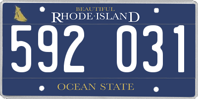 RI license plate 592031