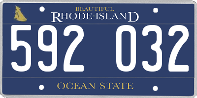 RI license plate 592032