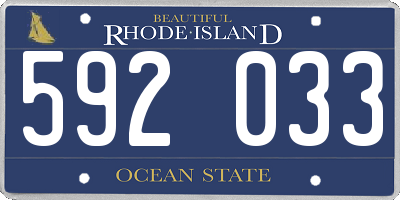 RI license plate 592033