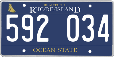 RI license plate 592034