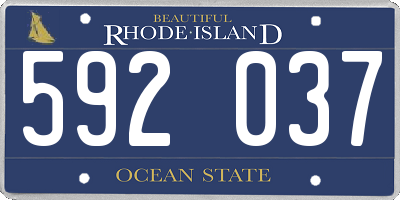 RI license plate 592037