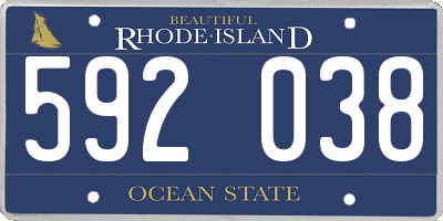 RI license plate 592038