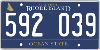 RI license plate 592039