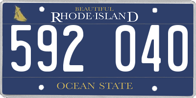 RI license plate 592040