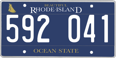 RI license plate 592041