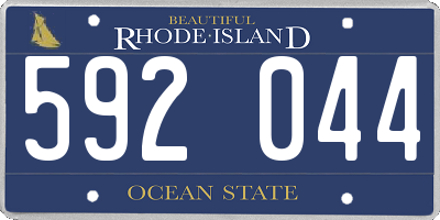 RI license plate 592044