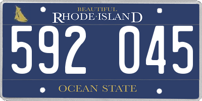 RI license plate 592045