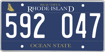 RI license plate 592047
