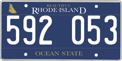 RI license plate 592053