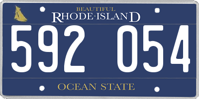 RI license plate 592054