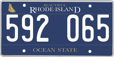 RI license plate 592065