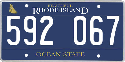 RI license plate 592067