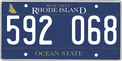 RI license plate 592068
