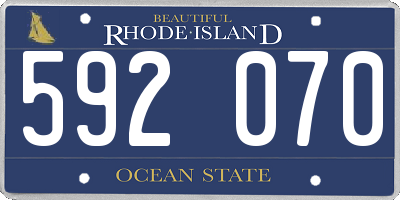 RI license plate 592070