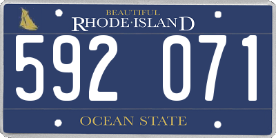 RI license plate 592071