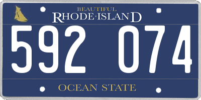 RI license plate 592074