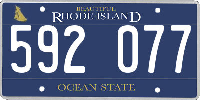 RI license plate 592077