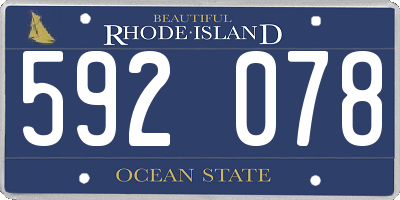 RI license plate 592078