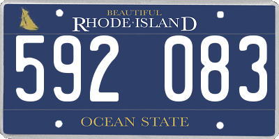 RI license plate 592083
