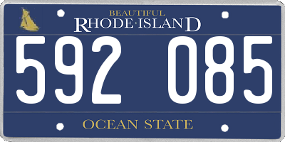 RI license plate 592085